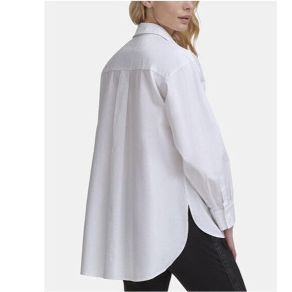 KARL LAGERFELD PARIS Women White Paris Logo Shirt Size XL NWT 89.50$ - Picture 2 of 3